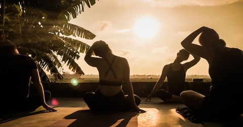 Group doing yoga