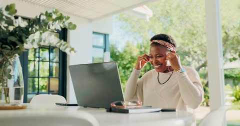 Woman working from home