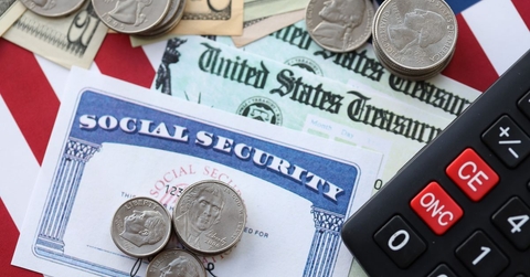social security card assorted cash and government checks