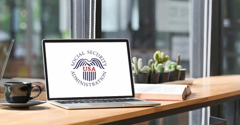 laptop with social security administration logo