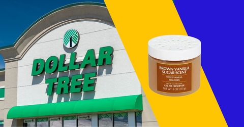 Dollar Tree storefront with air freshener collage 