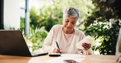 old woman writing