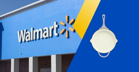 Walmart storefront with cast iron skillet