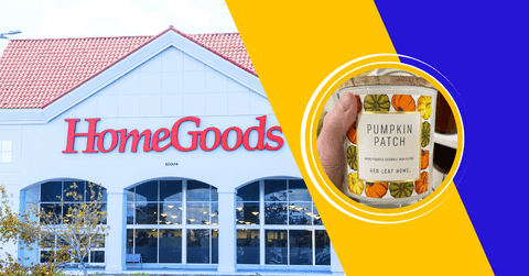 Homegoods store and pumpkin candle product