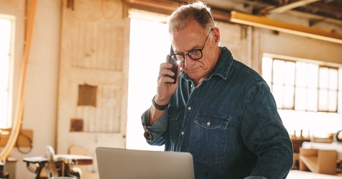 An older man working