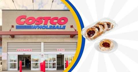Costco storefront with Danishes collage