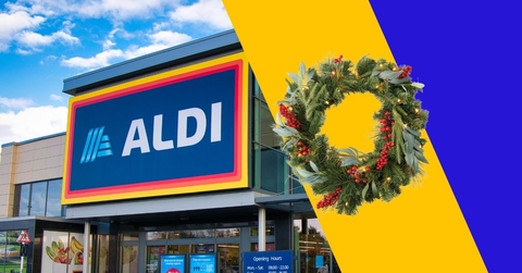 Aldi store exterior and featured item