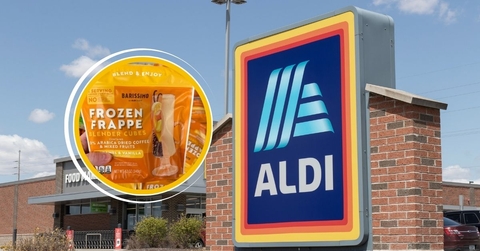 aldi storefront and frozen frappe blender cubes