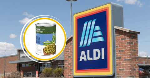 Aldi store and product collage