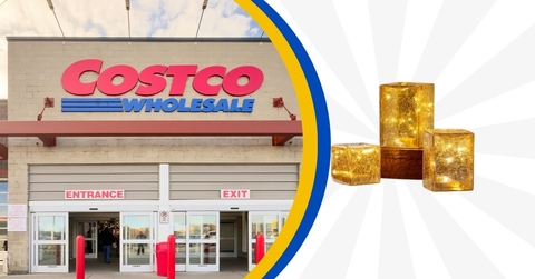 costco storefront with light up glass cubes