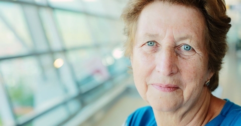 close up of a 70-year-old woman