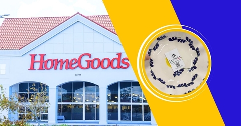 HomeGoods store with ceramic bowl collage