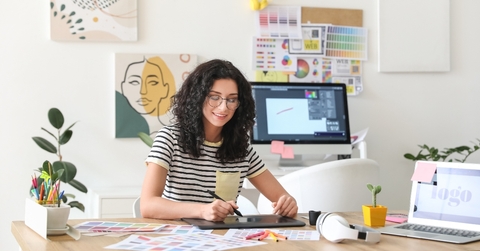 A graphic designer at home