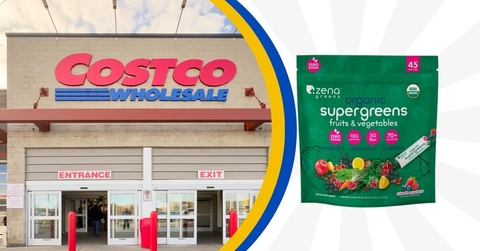 costco storefront and supergreens powered supplement