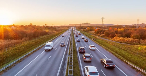 Cars driving on road