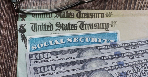 social security card, check, and cash