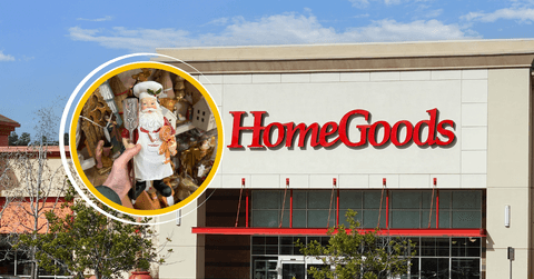 HomeGoods store and Santa Claus decor 