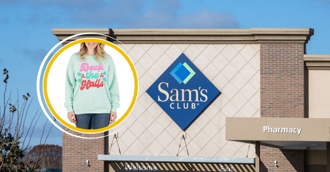 Sam&#x27;s Club store with holiday sweater