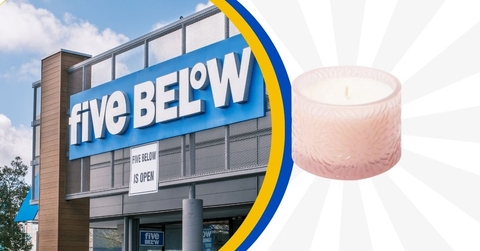 Five below storefront with candle