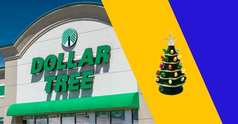 Dollar tree store with ceramic Christmas tree