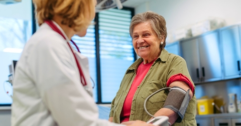 Senior patient with doctor