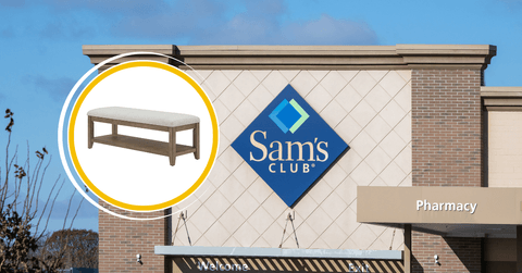 Sam&#x27;s Club store front and product home furniture bench