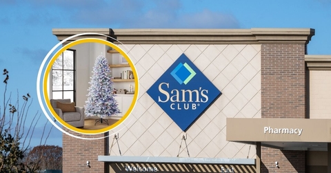 Sam&#x27;s Club store with Christmas tree
