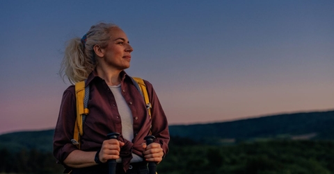 mature woman hiking