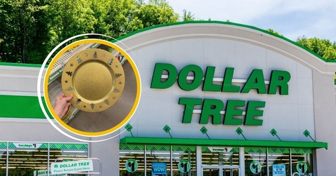dollar tree storefront and gold holiday charger