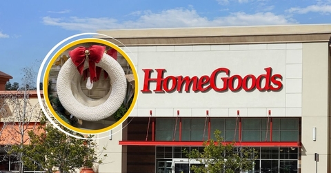 homegood storefront and holiday wreath
