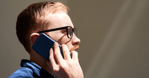 Man talking on mobile phone