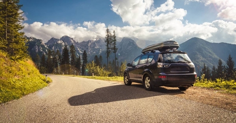 Car for traveling with a mountain road 