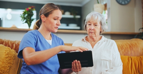 Nurse and senior patient