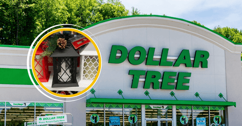 Dollar tree storefront and product collage
