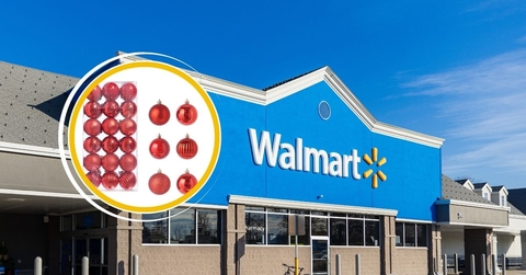 Walmart store with Christmas ornaments