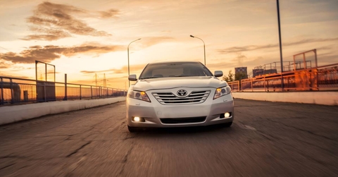 Toyota Camry on the highway 