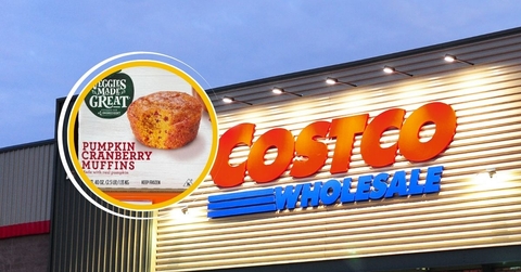 costco storefront and pumpkin cranberry muffins
