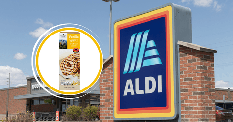 Collage Aldi store and German cookie