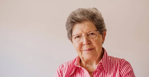 Portrait of 80 year old woman smiling