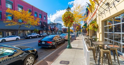 Downtown historic center of small town in the USA
