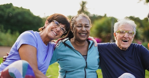 group of elderly people smiling