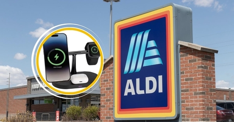 Aldi storefront with 3-in-1 charger
