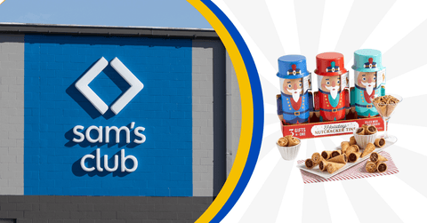 Sam's Club store and nutcracker wafer cone product collage 