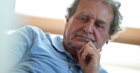 Portrait senior older man person in 70s