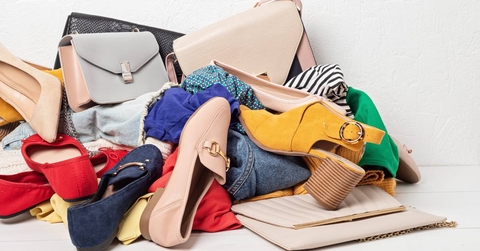 pile of cheap, low quality clothes