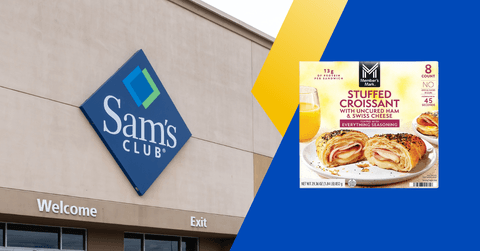 Collage of Sam's Club storefront and product