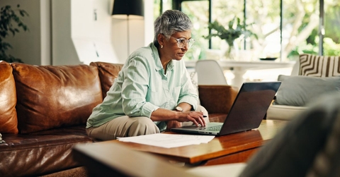 senior woman on laptop