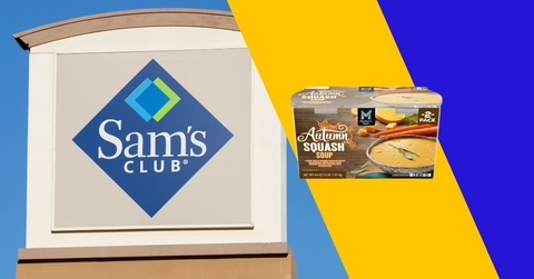 Sam's Club sign with Member's Mark soup