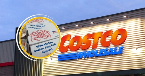 costco storefront and wild alaskan king crab