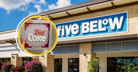 five below storefront and diet coke sign